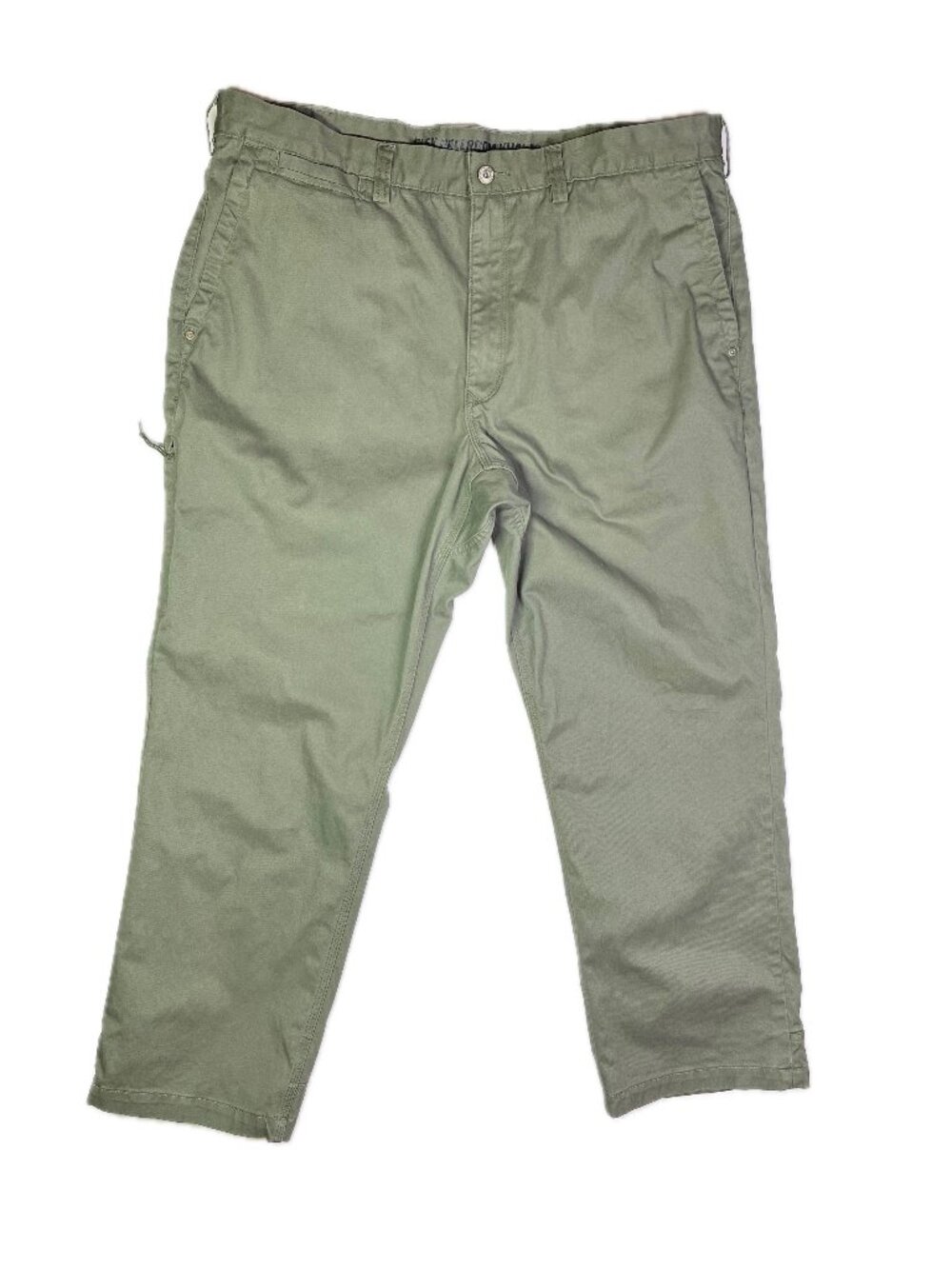 Duluth Trading Co. Size 40x30 Flex Ballroom Khakis Olive Green Flat Front 53727